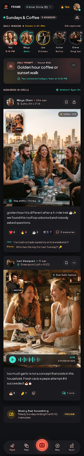 Frame circle feed